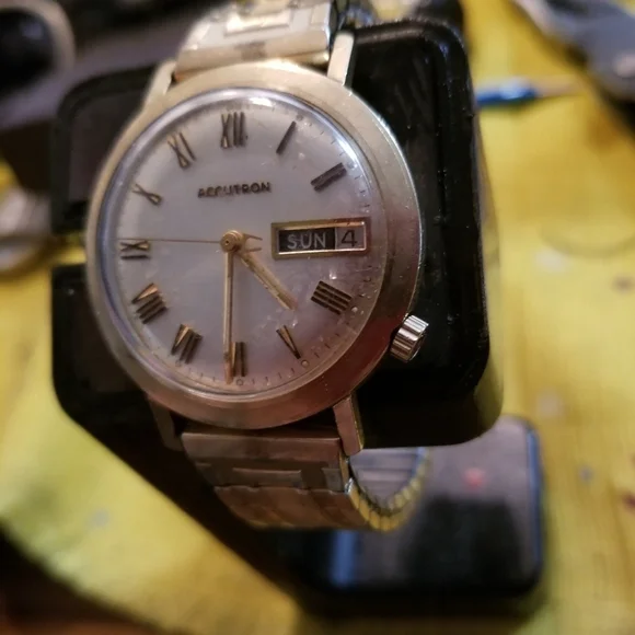 Rare Vintage 60s Bulova Accutron MO 14k Gold Filled Mens Watch - Picture 4 of 9